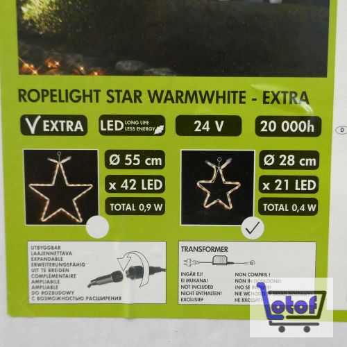 Lichterkette Stern Ropelight Star D 28 cm Extra